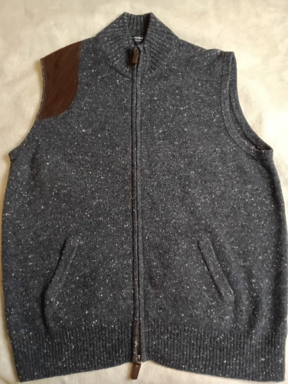 Daniel Cremieux Collection Vest Mens XL Wool Blend Padded Shoulder Full Zip